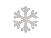 19.5 Lighted Silver Tinsel Snowflake Christmas Yard Art or Window Decoration