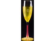Set of 2 Yellow White Hand Painted Champagne Drinking Glasses 5.75 Oz.