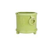 6.25 Botanic Beauty Decorative Celery Green Footed Pot with Side Ring Accents