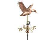 21 Handcrafted Polished Copper Flying Duck Outdoor Weathervane with Roof Mount