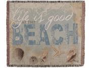 Tropical Beach Life is Good Woven Tapestry Afghan Throw Blanket 50 x 60