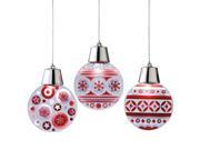 4.75 Battery Operated LED Lighted Red and White Flashing Snowflake Polka Dots Christmas Ornament