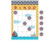 Club Pack of 60 Ahoy Matey Navy Blue Chevron and Yellow Polka Dot Bingo Party Games 10