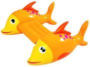 34.5 Yellow and Orange Dorado Fish Children s Inflatable Swimming Pool Kickboard