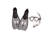 Gray Kona Adult Pro Silicone Water or Swimming Pool Scuba or Snorkeling Set Extra Large