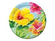 Pack of 96 Disposable Heavenly Hibiscus Flower Dinner Plates 9