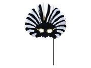 Club Pack of 12 Festive Black and White Feathered Mardi Gras Masquerade Masks