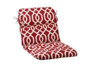 40.5 Moroccan Mosaic Red Outdoor Patio Furniture Rounded Chair Seat Cushion