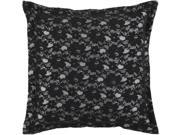 22 Caviar and Light Gray Modern Chic Lace Decorative Throw Pillow