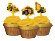 Club Pack of 144 Construction Birthday Zone Party Decorating Cupcake Dessert Toppers