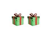 Pack of 2 Green and Red Gift Box Shatterproof Christmas Ornaments 6