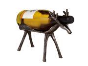 Set of 2 Decorative Lodge Style Cast Iron Deer Wine Bottle Holders