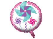 Pack of 10 Metallic Candy Pink and Lavender Girl Birthday Pinwheel Balloon 18
