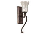 24 Antiqued Iron Blown Glass Vanity Wall Sconce