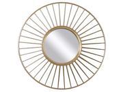 34 Vander Antique Gold Finished Heavy Meal Round 3 Dimensional Wall Mirror
