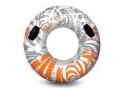 54 Orange and Silver Inflatable Water or Swimming Pool Sport Inner Tube