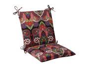 36.5 Black Paisely Maze Outdoor Patio Squared Chair Cushion with Ties