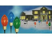 Set of 3 Lighted Multi Color Mighty Light C7 Shape Christmas Pathway Markers
