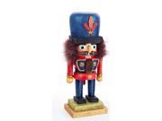 11.5 Hollywood Traditional Red and Blue Chubby Stout Wooden Christmas Nutcracker