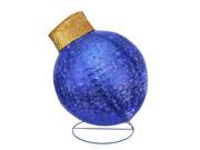 36 Pre Lit Twinkling LED Blue Glitter Ball Ornament Christmas Yard Art Decoration