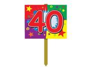 Pack of 6 Fun and Festive Colorful 40th Birthday Yard Sign Decorations 24
