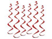Club Pack of 36 Metallic Red Twirly Whirly Hanging Decorations 36
