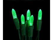 Set Of 50 LED C3 Green Mini Christmas Lights Green Wire