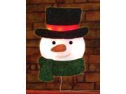 16 Lighted Tinsel Snowman with Top Hat Christmas Window Silhouette Decoration