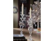 Pack of 4 Icy Crystal Decorative Christmas Deer Taper Candle Holders 12.8