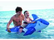 57 Transparent Blue and White Whale Rider Inflatable Swimming Pool Float Toy