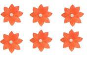 Pack of 6 Orange Floating Lotus Paper Flower Outdoor Patio Decor Lanterns