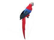 21 Lifelike Vibrant Red Blue and Gray Parrot Bird Figure