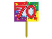 Pack of 6 Fun and Colorful 70th Birthday Yard Sign Decorations 24