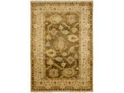 9 x 13 Blooming Endeavors Creamy Tan and Olive Green New Zealand Wool Area Throw Rug
