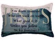 12 Religious Walk on Water Decorative Tapestry Accent Throw Pillow