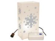Set of 10 Lighted Winter Snowflake Luminaria Pathway Markers Kit with LumaBase