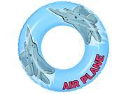 30 Blue and Gray Airplane Inflatable Swimming Pool Inner Tube Ring Float