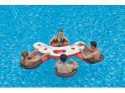 67 Inflatable Red White and Black Floating Swimming Pool Bar Set