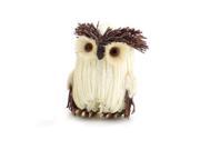 5 Enchanted Forest Cream Woven Owl Christmas Ornament with Raised Eyebrows