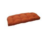 44 Cinnamon Burnt Orange Outdoor Patio Tufted Wicker Loveseat Cushion