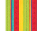 Club Pack of 192 Red Yellow and Green Fiesta Striped 2 Ply Luncheon Napkins 6.5