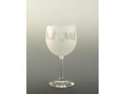 Set of 4 Atlanta Skyline Etched Short Wine Drinking Glasses 12.75 ounces