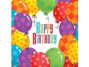 Club Pack of 216 Balloon Patterns Happy Birthday Premium 2 Ply Disposable Lunch Napkins 6.5