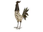 Country Rustic Decorative Brown and Cream Metal Cut Out Rooster 24