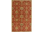 4 x 6 Grecian Arms Rust Red Khaki Tan and Olive Green Wool Area Throw Rug