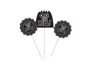 Club Pack of 18 Black Over the Hill Birthday Party Decoration Centerpiece Picks 17