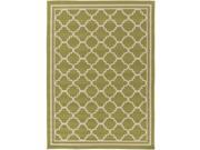 2 x 3 Chic Trellis Patterned Moss Green and White Area Throw Rug