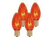 Pack of 4 Transparent Orange C9 Christmas Replacement Bulbs