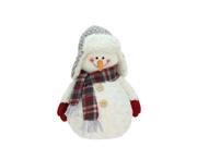 13 Friendly Snowman with Trapper Hat Christmas Tabletop Decoration