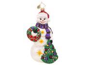 Christopher Radko Glass Snowtime Like Christmas Snowman Holiday Ornament 1017432